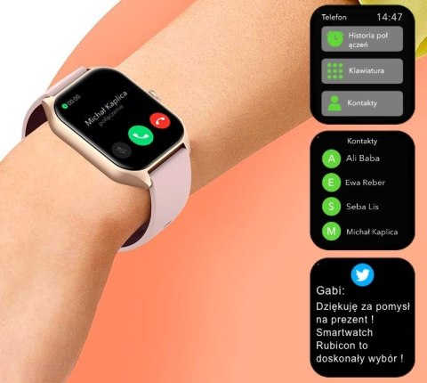 Smartwatch Damski Rubicon RNCF03-5 Różowe Złoto + Pasek