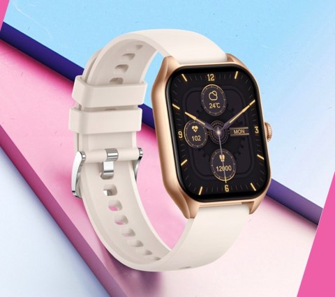 Smartwatch Damski Rubicon RNCF03-5 Różowe Złoto + Pasek