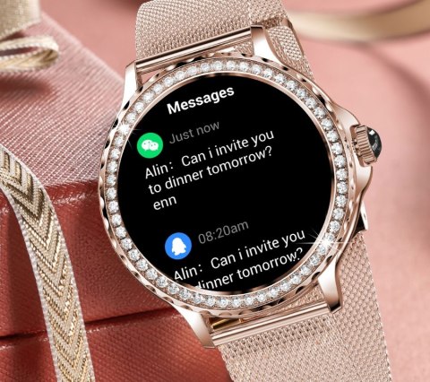 Smartwatch Damski Rubicon RNCF19-1 Złoty Bransoleta + Pasek
