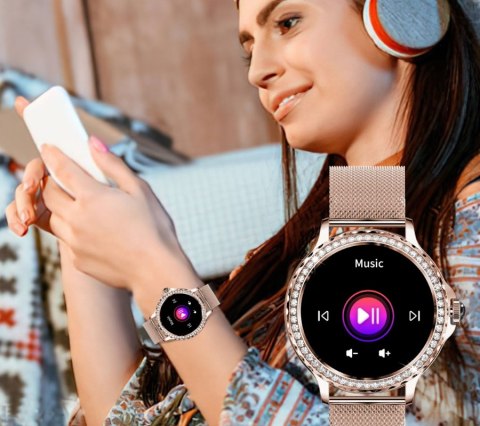 Smartwatch Damski Rubicon RNCF19-1 Złoty Bransoleta + Pasek