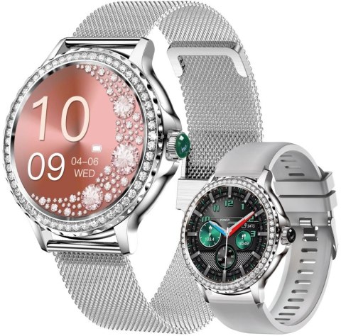 Smartwatch Damski Rubicon RNCF19-1 Srebrny Bransoleta + Pasek