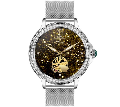 Smartwatch Damski Rubicon RNCF19-1 Srebrny Bransoleta + Pasek