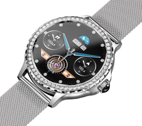 Smartwatch Damski Rubicon RNCF19-1 Srebrny Bransoleta + Pasek