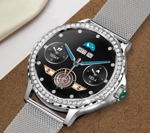 Smartwatch Damski Rubicon RNCF19-1 Srebrny Bransoleta + Pasek