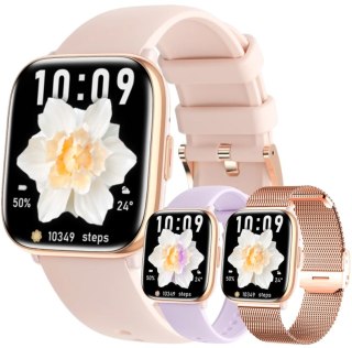 Smartwatch Damski Rubicon RNCF31 Rose Gold + 2 Paski