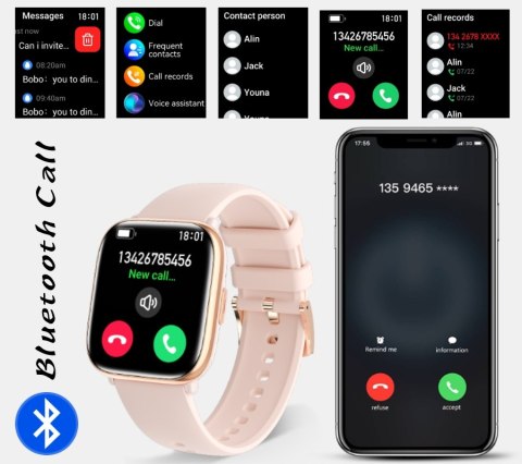 Smartwatch Damski Rubicon RNCF31 Rose Gold + 2 Paski