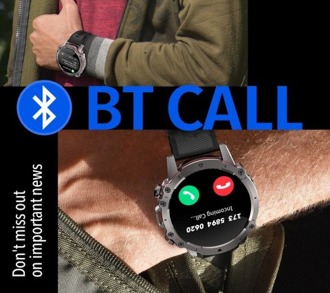 Smartwatch Męski Rubicon RNCF18 Set Czarny Bransoleta+Pasek