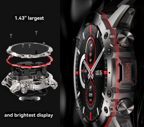 Smartwatch Męski Rubicon RNCF18 Set Czarny Bransoleta+Pasek