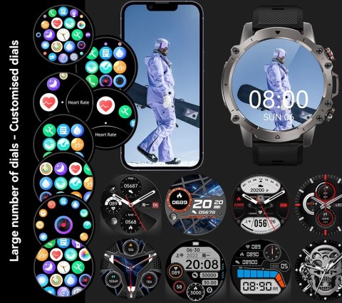 Smartwatch Męski Rubicon RNCF18 Set Czarny Bransoleta+Pasek