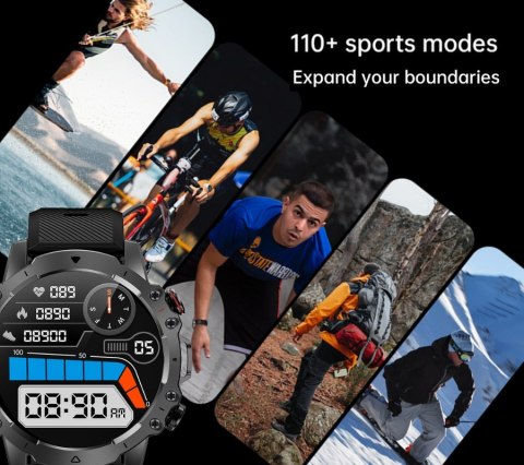 Smartwatch Męski Rubicon RNCF18 Set Czarny Bransoleta+Pasek