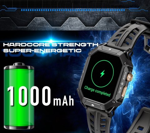 Smartwatch Męski Rubicon RNCF24 Black AMOLED HD