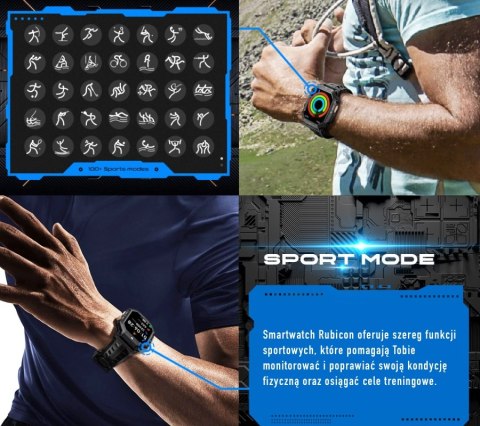 Smartwatch Męski Rubicon RNCF24 Black AMOLED HD