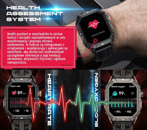 Smartwatch Męski Rubicon RNCF24 Black AMOLED HD