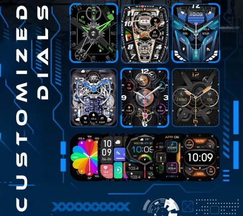 Smartwatch Męski Rubicon RNCF24 Grey Pomarańczowe Akcenty
