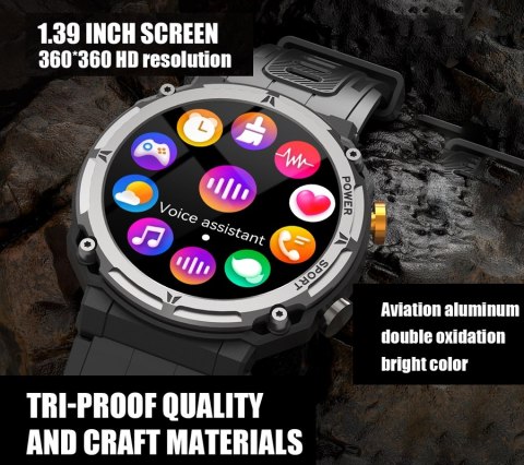 Smartwatch Męski Rubicon RNCF25 Black Bluetooth Call