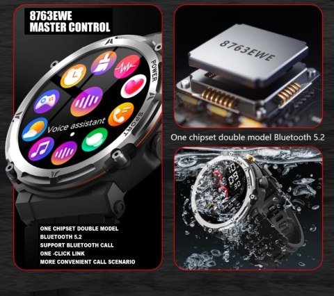 Smartwatch Męski Rubicon RNCF25 Black Bluetooth Call