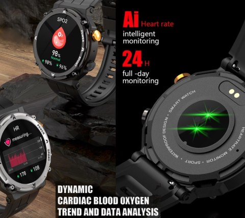 Smartwatch Męski Rubicon RNCF25 Black Bluetooth Call