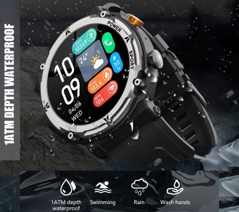 Smartwatch Męski Rubicon RNCF25 Black Bluetooth Call