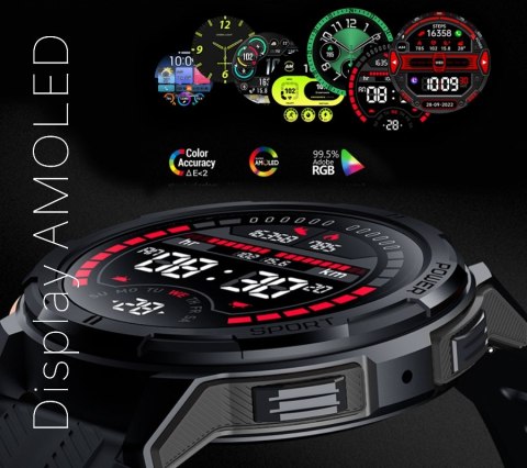 Smartwatch Męski Rubicon RNCF26 Black AMOLED 1.43"