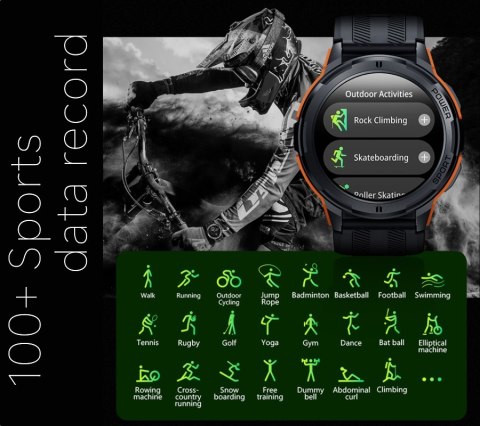 Smartwatch Męski Rubicon RNCF26 Black AMOLED 1.43"