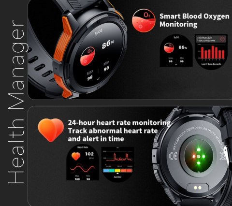 Smartwatch Męski Rubicon RNCF26 Black AMOLED 1.43"