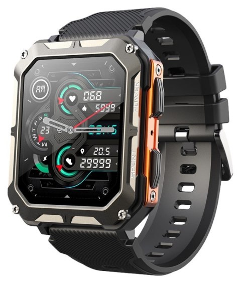 Smartwatch Męski Rubicon RNCF27 Czarny z Akcentami Orange