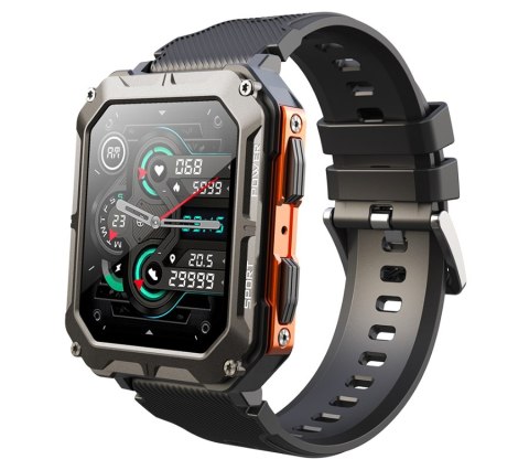 Smartwatch Męski Rubicon RNCF27 Czarny z Akcentami Orange