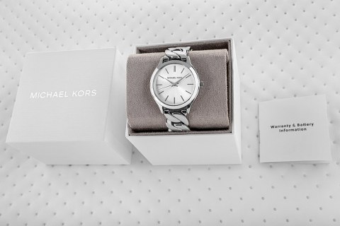 Zegarek Damski Michael Kors Slim Runway MK7474 Srebrny