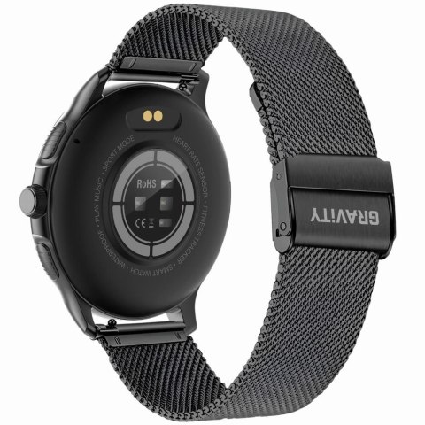 Smartwatch damski Gravity GT12-1 - czarny z bransoletą i paskiem