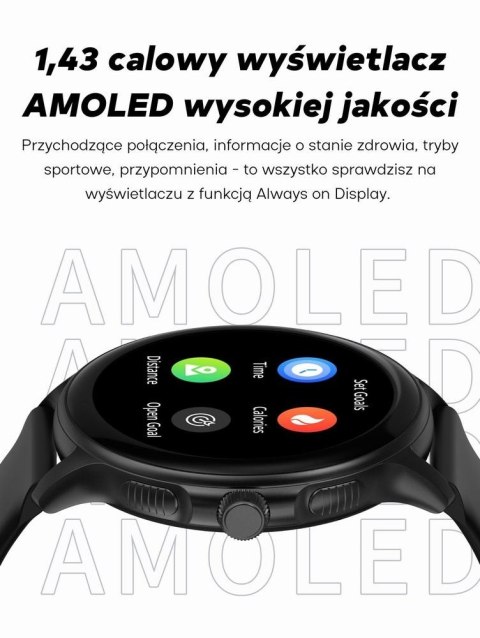 Smartwatch damski Gravity GT12-1 - czarny z bransoletą i paskiem