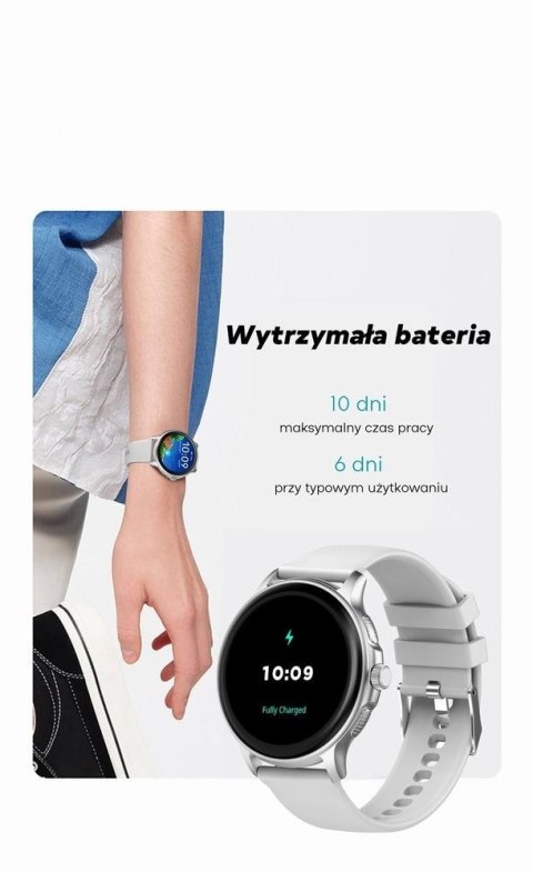 Smartwatch damski Gravity GT12-1 - czarny z bransoletą i paskiem