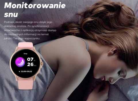 Smartwatch damski Gravity GT12-1 - czarny z bransoletą i paskiem