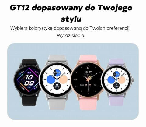 Smartwatch damski Gravity GT12-2 - granatowy z bransoletą