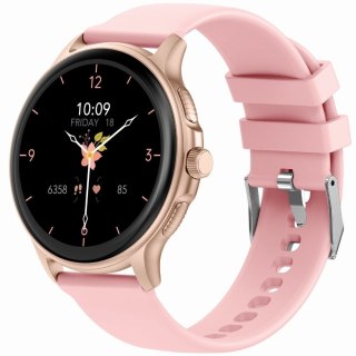 Smartwatch damski Gravity GT12-3 - różowe złoto i pudrowy róż