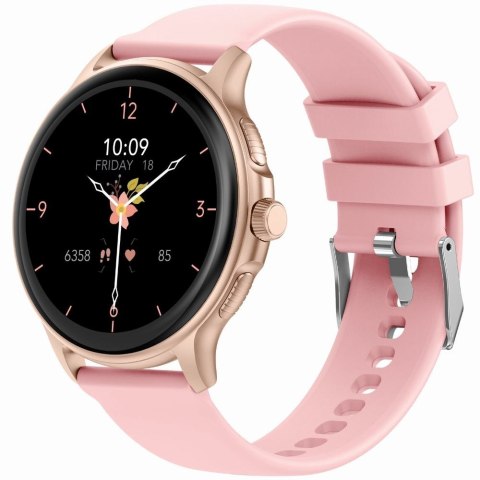 Smartwatch damski Gravity GT12-3 - różowe złoto i pudrowy róż