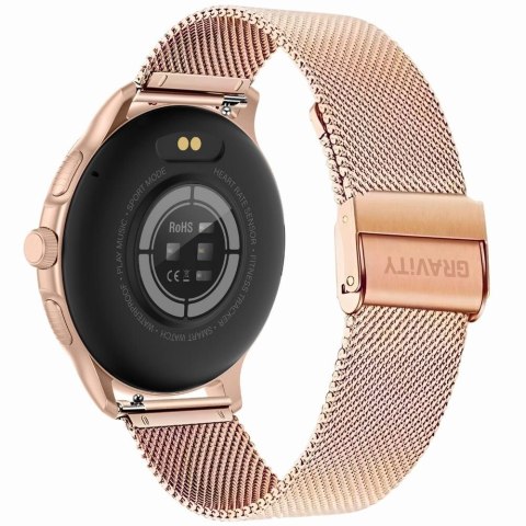 Smartwatch damski Gravity GT12-3 - różowe złoto i pudrowy róż