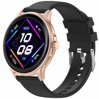Smartwatch damski Gravity GT12-4 - czarny pasek i bransoleta Rose Gold