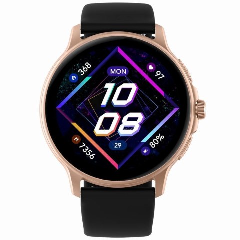 Smartwatch damski Gravity GT12-4 - czarny pasek i bransoleta Rose Gold