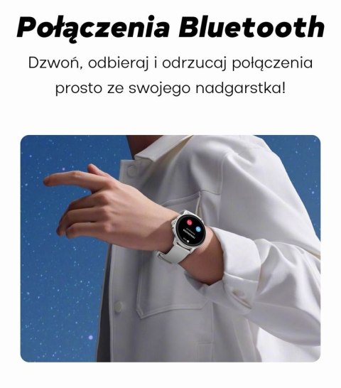 Smartwatch damski Gravity GT12-4 - czarny pasek i bransoleta Rose Gold