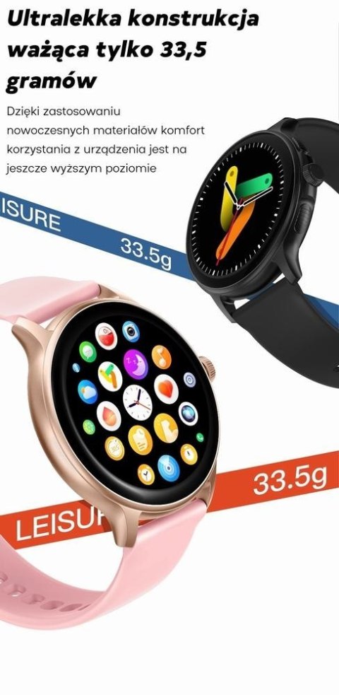 Smartwatch Damski Gravity GT12-6 Fioletowy ze Srebrną Bransoletą