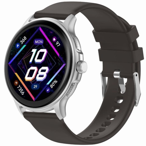 Smartwatch Damski Gravity GT12-7 Czarny + Srebrna Bransoleta