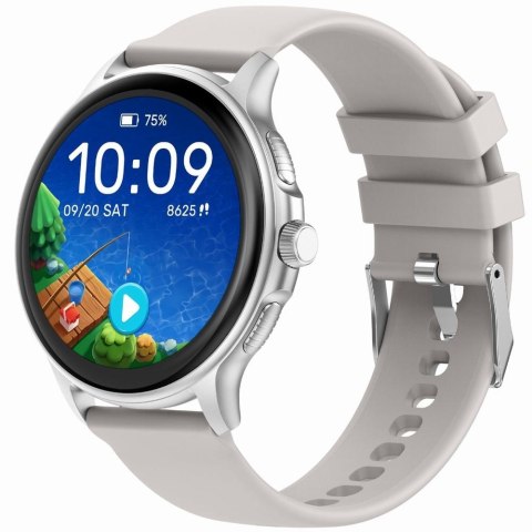 Smartwatch Damski Gravity GT12-8 Biały ze Srebrną Bransoletą