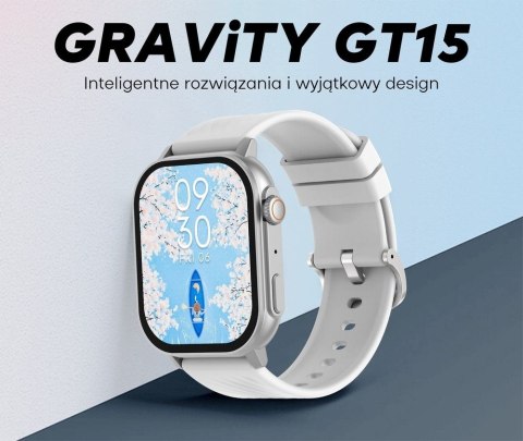 Smartwatch Damski GRAVITY GT15-10 Biały + Złota Bransoleta