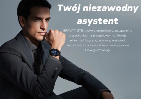 Smartwatch Damski Gravity GT15-12 Granatowy + Bransoleta Mesh