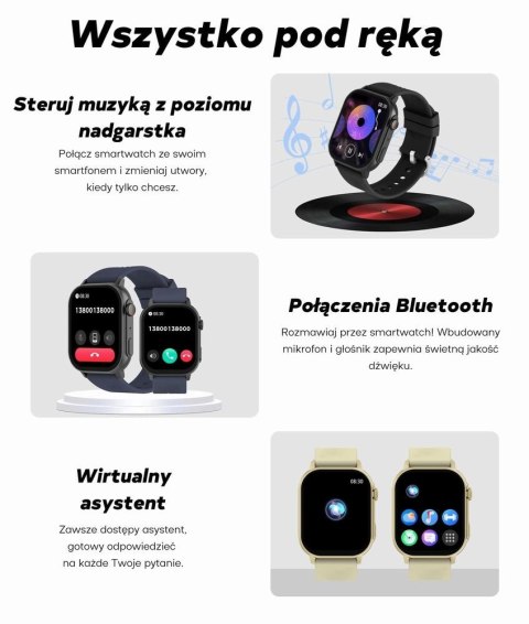 Smartwatch Damski Gravity GT15-12 Granatowy + Bransoleta Mesh