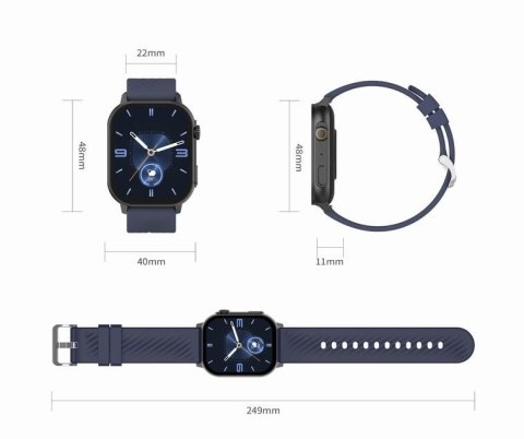 Smartwatch Damski Gravity GT15-12 Granatowy + Bransoleta Mesh