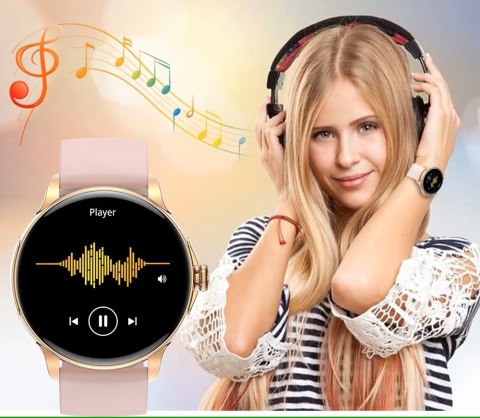 Smartwatch Damski Rubicon RNCF35 Rose Gold - Zestaw 2w1