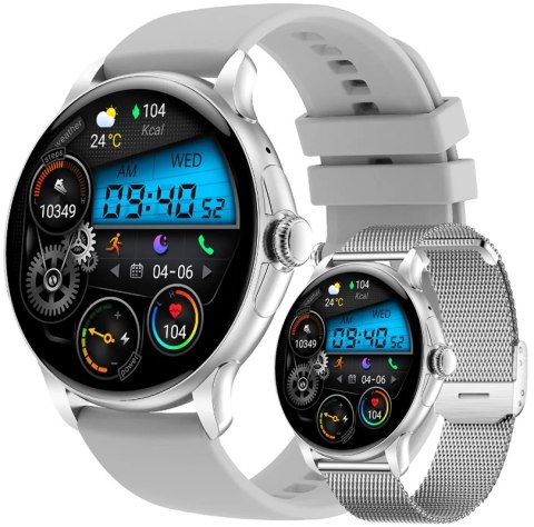 Smartwatch Damski Rubicon RNCF35 Silver - Bransoleta + Pasek