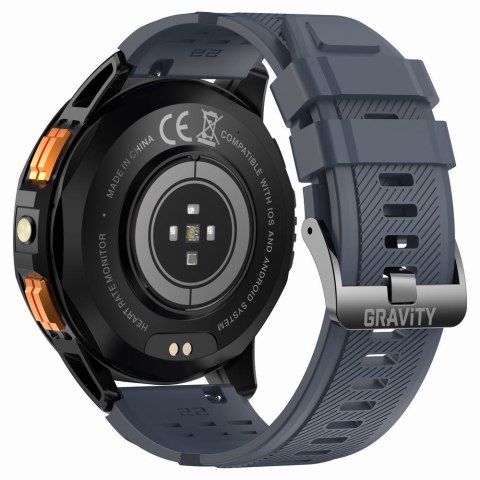 Smartwatch Męski Gravity GT24-1 GPS - Zestaw 2 Pasków Silikonowych