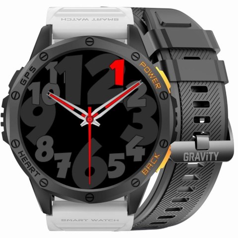 Smartwatch Gravity GT24-2 GPS AMOLED (Czarny + Biały Pasek)